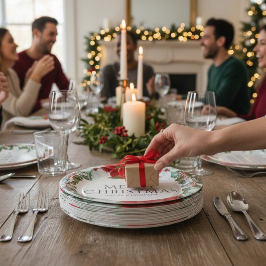 Kerstfeest Modern Corporate Holiday Papieren Bordje