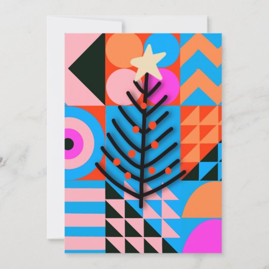 Kerstfeest Modern geometrisch patroon Kaart (Achterkant)