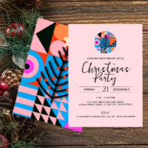 Kerstfeest Modern geometrisch patroon roze