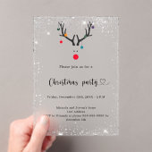 Kerstfeest modern grappig gematteerd rendier acryl uitnodigingen (Insitu (Draagbaar))