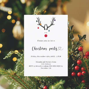 Kerstfeest modern grappig rendier kaart