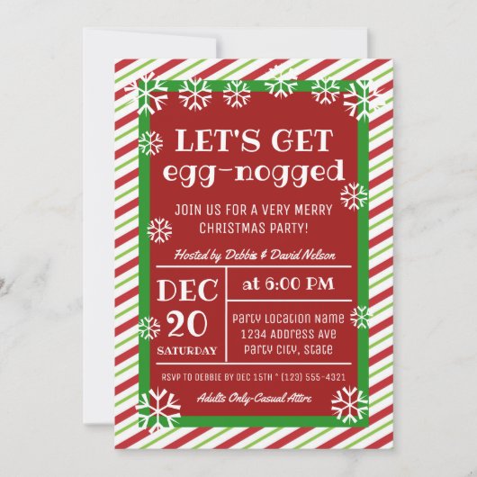 Kerstfeest Modern Grappig Volwassen Feest Kaart (Voorkant)