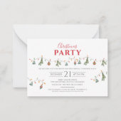 Kerstfeest modern notitiekaartje (Voorkant)