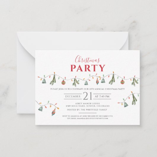 Kerstfeest modern notitiekaartje (Voorkant)