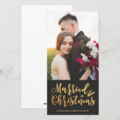 Kerstfeest | Modern Pine Gold Photo Feestdagenkaart (Voorkant / Achterkant)