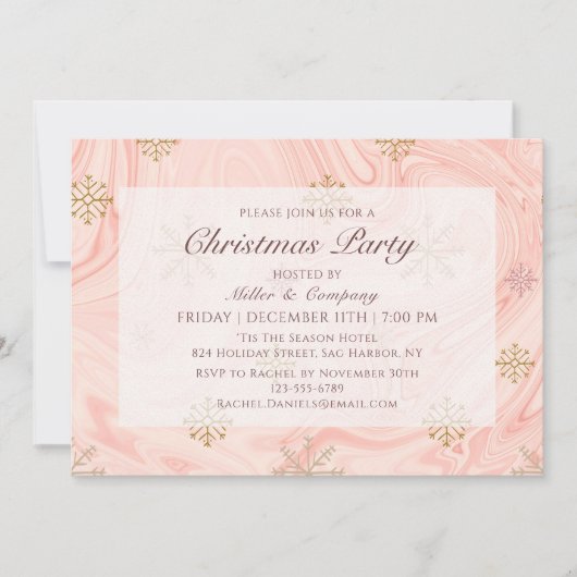 Kerstfeest Modern Roze Chic Corporate Holiday Kaart (Voorkant)