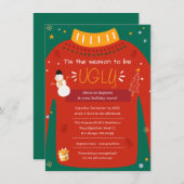 Kerstfeest Modern Ugly Sweater Cowerkers Kaart (Voorkant / Achterkant)