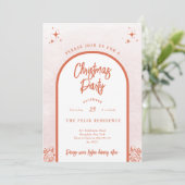 Kerstfeest Moderne Arch, helder rood Kaart (Staand voorkant)