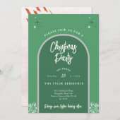 Kerstfeest Moderne boog in het groen Kaart (Voorkant / Achterkant)