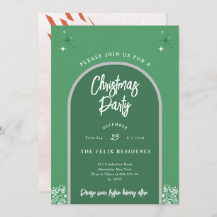 Kerstfeest Moderne boog in het groen Kaart