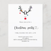 Kerstfeest moderne grappige rendier uitnodiging (Voorkant)