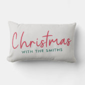 Kerstfeest | Moderne minimalistische familienaam Kussen (Voorkant)