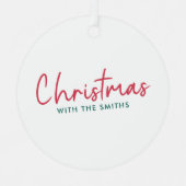 Kerstfeest | Moderne minimalistische familienaam Metalen Ornament (Voorkant)