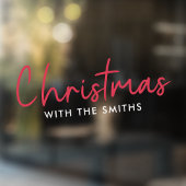Kerstfeest | Moderne minimalistische familienaam Raamsticker