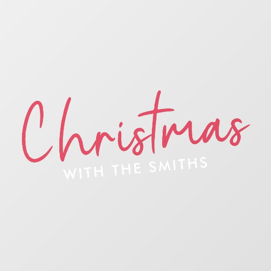 Kerstfeest | Moderne minimalistische familienaam Raamsticker (Vel)