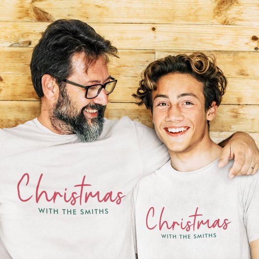 Kerstfeest | Moderne minimalistische familienaam T-shirt