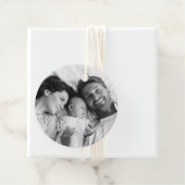 Kerstfeest | Moderne Oranje Rode foto van Stijlvol Bedankjes Labels (In situ)