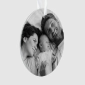 Kerstfeest | Moderne Oranje Rode foto van Stijlvol Ornament (voorkant)