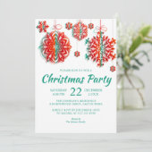 Kerstfeest Moderne Sneeuwvlokken Kaart (Staand voorkant)