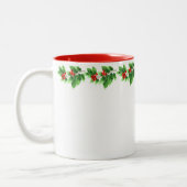 Kerstfeest Mok-Holiday Holly Tweekleurige Koffiemok (Links)
