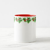 Kerstfeest Mok-Holiday Holly Tweekleurige Koffiemok (Center)