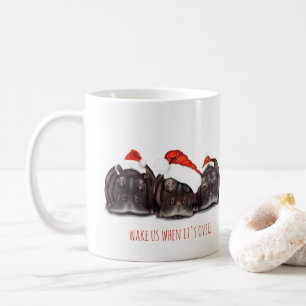 Kerstfeest Mok met nijlpaarden, maak ons wakker al