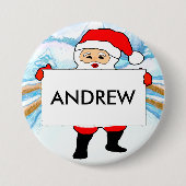 Kerstfeest  naambadges ronde button 7,6 cm (Voorkant)