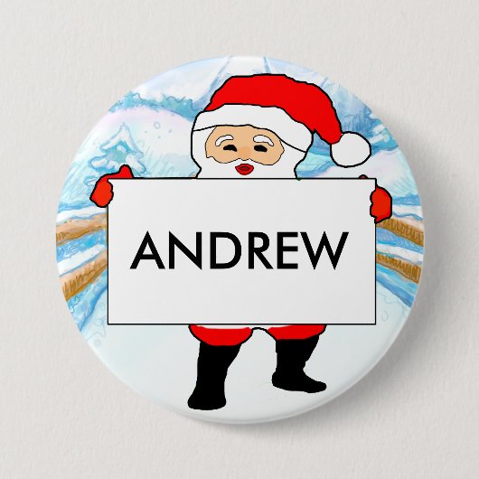 Kerstfeest  naambadges ronde button 7,6 cm (Voorkant)