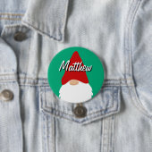 Kerstfeest naamknoppen met schattige kabouter ronde button 7,6 cm (In situ)