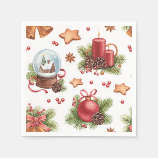 Kerstfeest Napkin Servet (Voorkant)