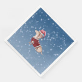 Kerstfeest Napkins Dachshund Paper Napkins Servet (Hoek)