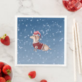 Kerstfeest Napkins Dachshund Paper Napkins Servet (Insitu)