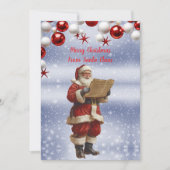 Kerstfeest Naught of Nice Santa Claus List 7 Feestdagenkaart (Voorkant)