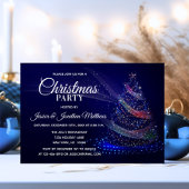 KERSTFEEST Navy Blue Twinkle Lights Sneeuwboom Kaart