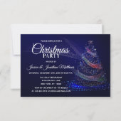 KERSTFEEST Navy Blue Twinkle Lights Sneeuwboom Kaart (Voorkant)