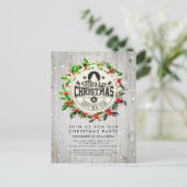 Kerstfeest nieuwjaar feestdag Holly Wreatsnow Briefkaart (Staand voorkant)