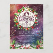 Kerstfeest nieuwjaar feestdag Holly Wreatsnow Briefkaart (Voorkant)