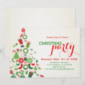 Kerstfeest Nodig de kleurrijke kerstboom uit Kaart (Voorkant / Achterkant)