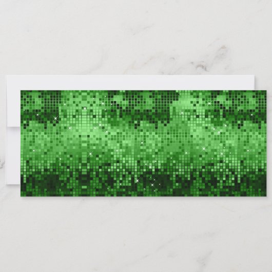 Kerstfeest Nodig Green Disco Glitter uit Kaart (Achterkant)