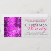Kerstfeest Nodig roze discoglitter uit Kaart (Voorkant)