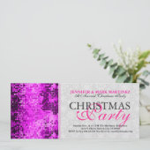 Kerstfeest Nodig roze discoglitter uit Kaart (Staand voorkant)