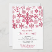 Kerstfeest Nodig Snowflakes Red uit Kaart (Voorkant)