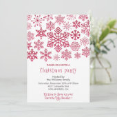 Kerstfeest Nodig Snowflakes Red uit Kaart (Staand voorkant)