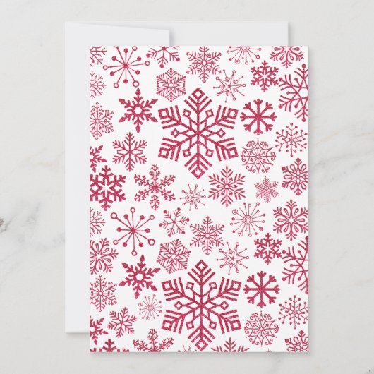 Kerstfeest Nodig Snowflakes Red uit Kaart (Achterkant)