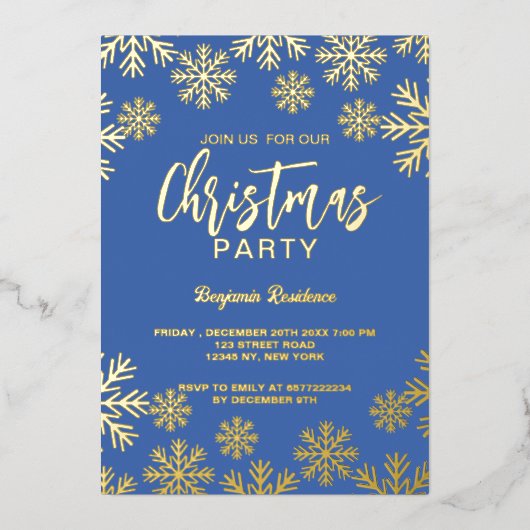 Kerstfeest nodigen 5 "x 7" Folie uit Folie Uitnodiging (Voorkant)