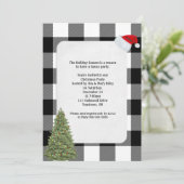 Kerstfeest nodigen buffel geruite ontwerp kaart (Staand voorkant)