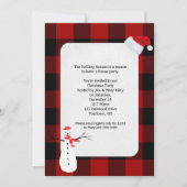 Kerstfeest nodigen buffel geruite ontwerp kaart (Voorkant)