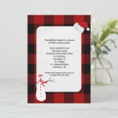 Kerstfeest nodigen buffel geruite ontwerp kaart (Staand voorkant)