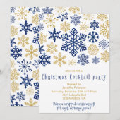 Kerstfeest nodigt chique sneeuwvlokken uit kaart (Voorkant / Achterkant)
