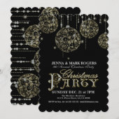 Kerstfeest Noite Gold & Diamonds Glitter Kaart (Voorkant / Achterkant)